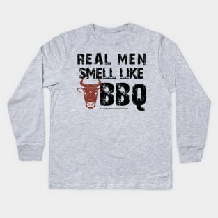 REAL MEN smell like BBQ with P.S. Kids Long Sleeve T-Shirt